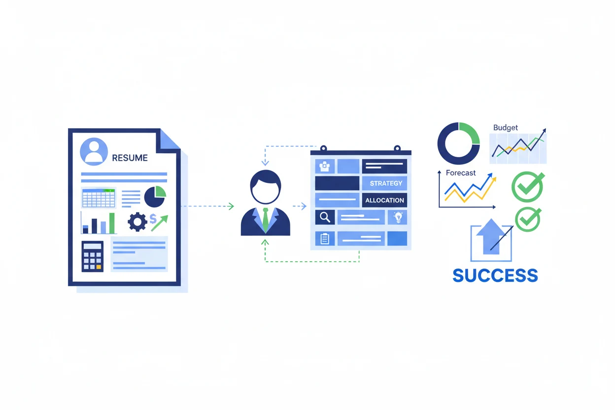 Accountant reviewing reconciliation checks and month-end report quality before finalizing a resume.