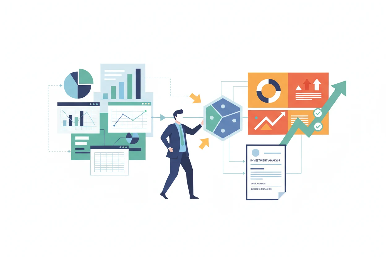 Investment analyst reviewing valuation assumptions and market downside scenarios before submitting a resume.
